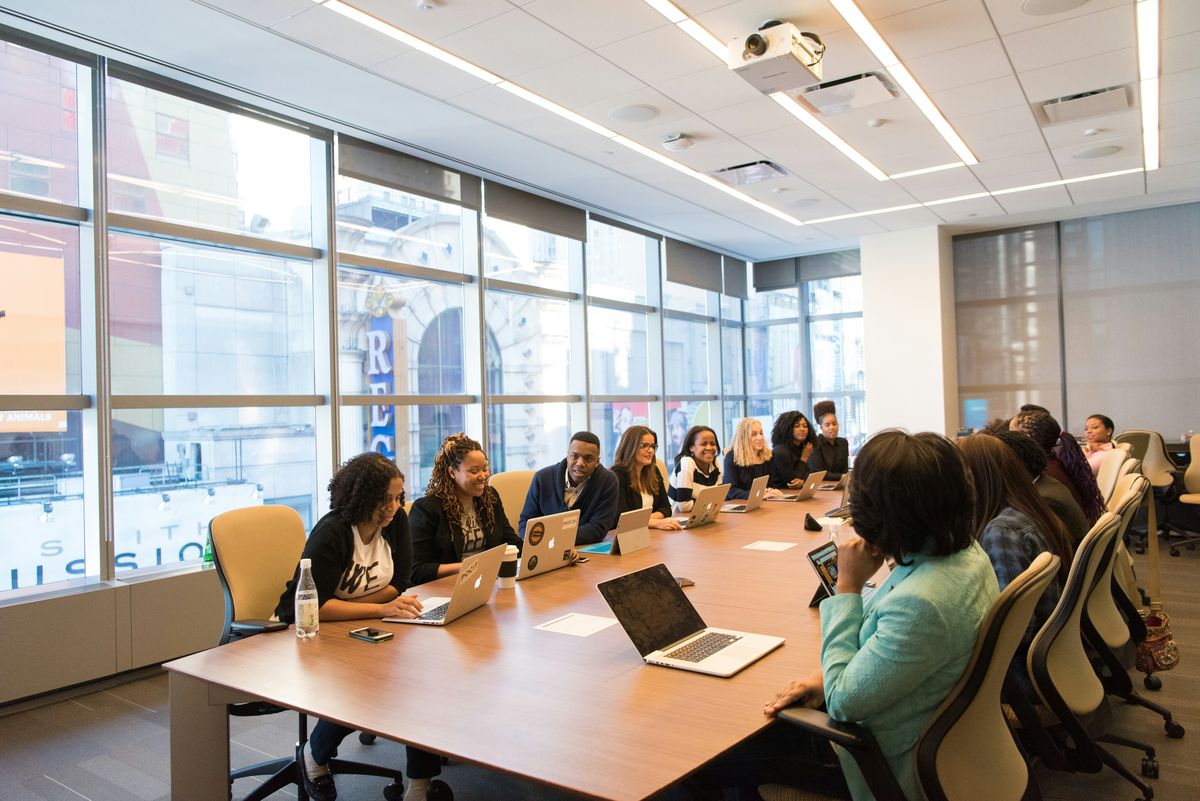 Verifa team meeting around a boardroom table