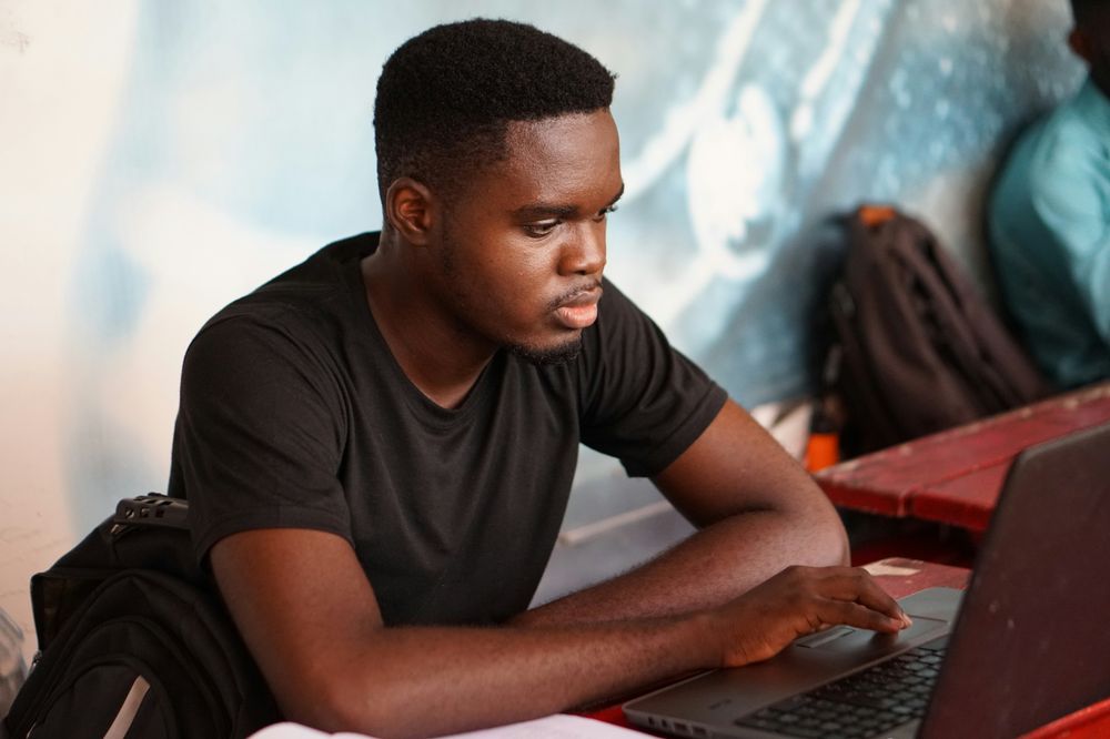 Student completing identity verification